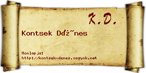 Kontsek Dénes névjegykártya